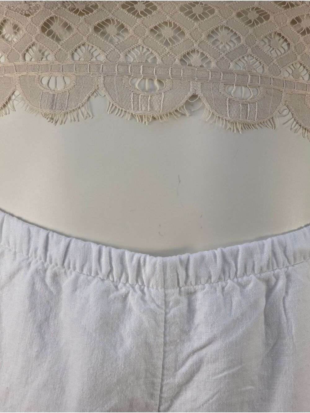 Hollister Linen Blend Side Bow Shorts NWT XXL White Coastal Resort Pockets - Picture 7 of 9